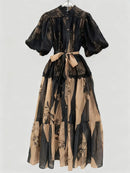 Lace Half Sleeves Patchwork Dress