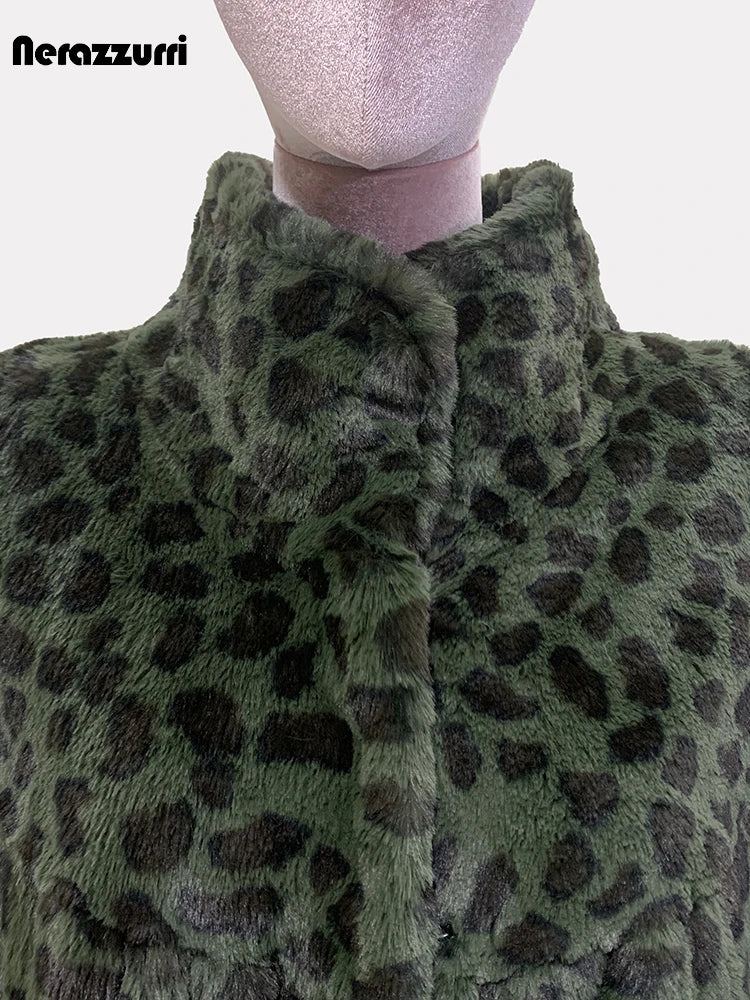 Colorful Leopard Print Fluffy Coat