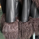 Fur Collar Real Leather Coat