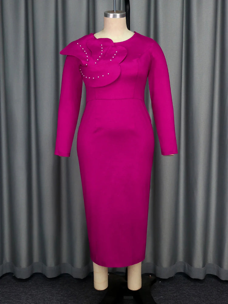 Rose Shiny Sheath Dress