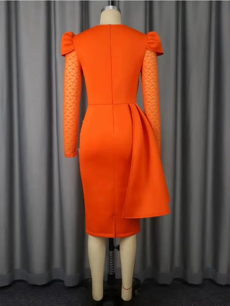 Plus Size Beaded Lace Dress