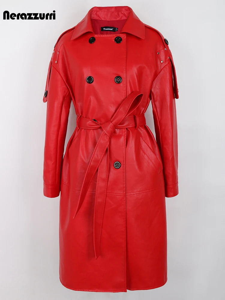 Back Slit Sashes Double Breasted Luxury Raincoat