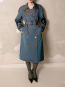 Color Spliced Buttons Temperament Trench Coat