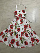 Flowered Embroidery Dress