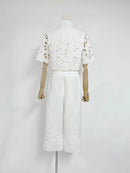 Hollow Out Casual Two Piece Set