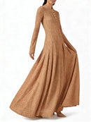 Spliced Metal Buttons Design Dresses