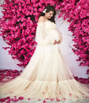Off Shoulder Long Sleeves Pregnancy Gowns