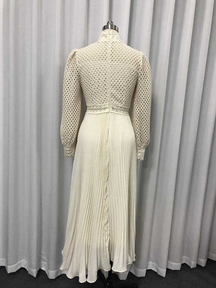 Hollow Out Spliced Embroidery Dresses