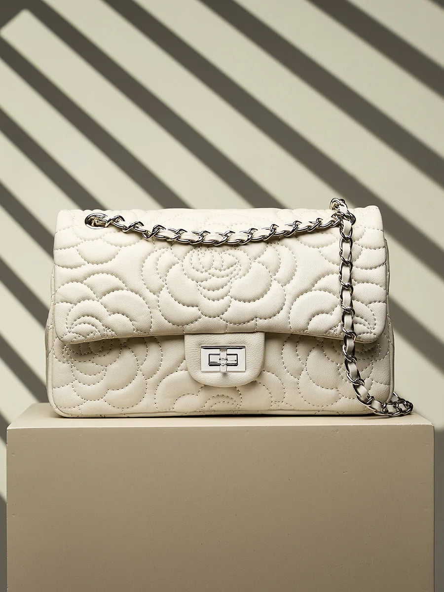 Camellia Pattern Chain Crossbody Bags