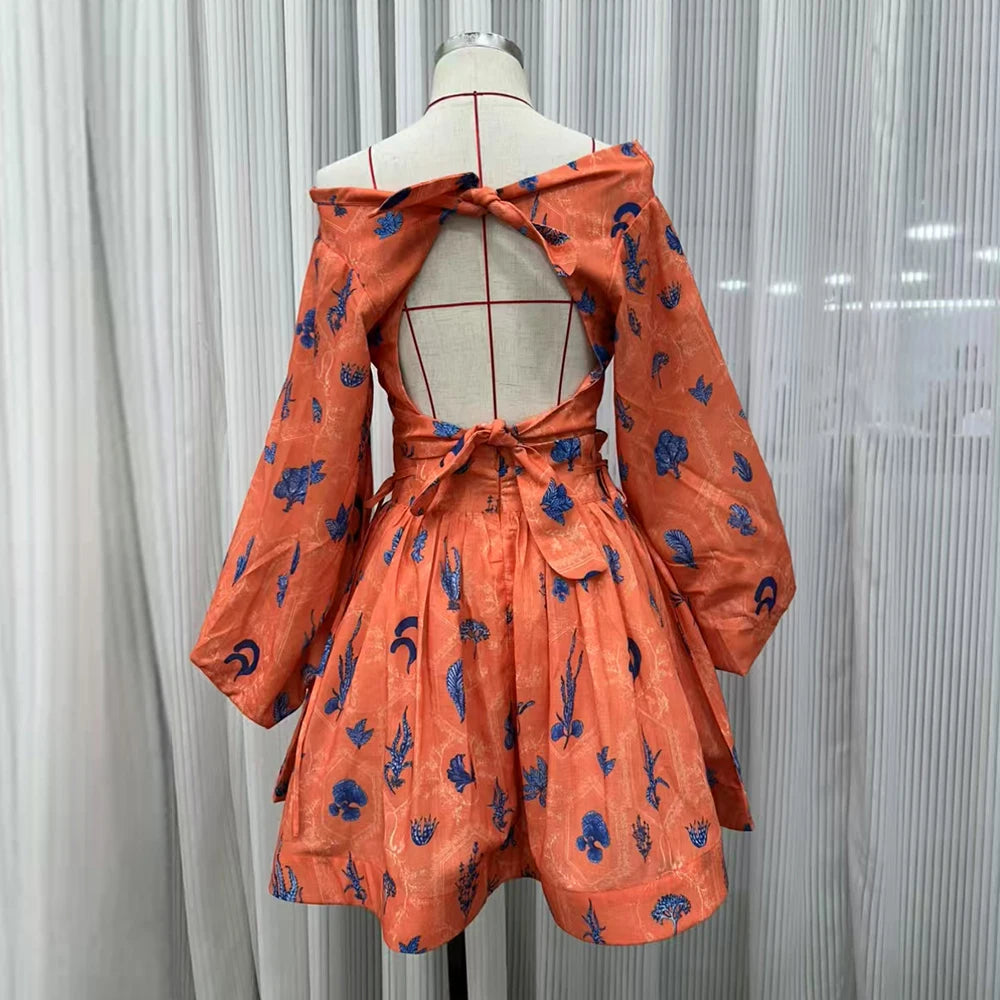 Two Piece Slash Neck Dress Set