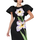 3D Black Flower Dress