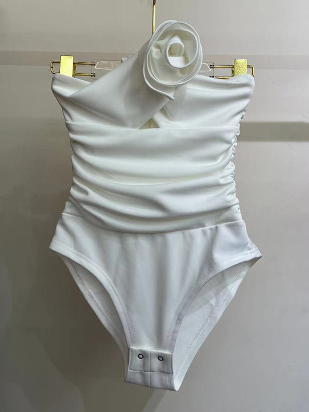 Elegant Spliced Floral Bodysuits