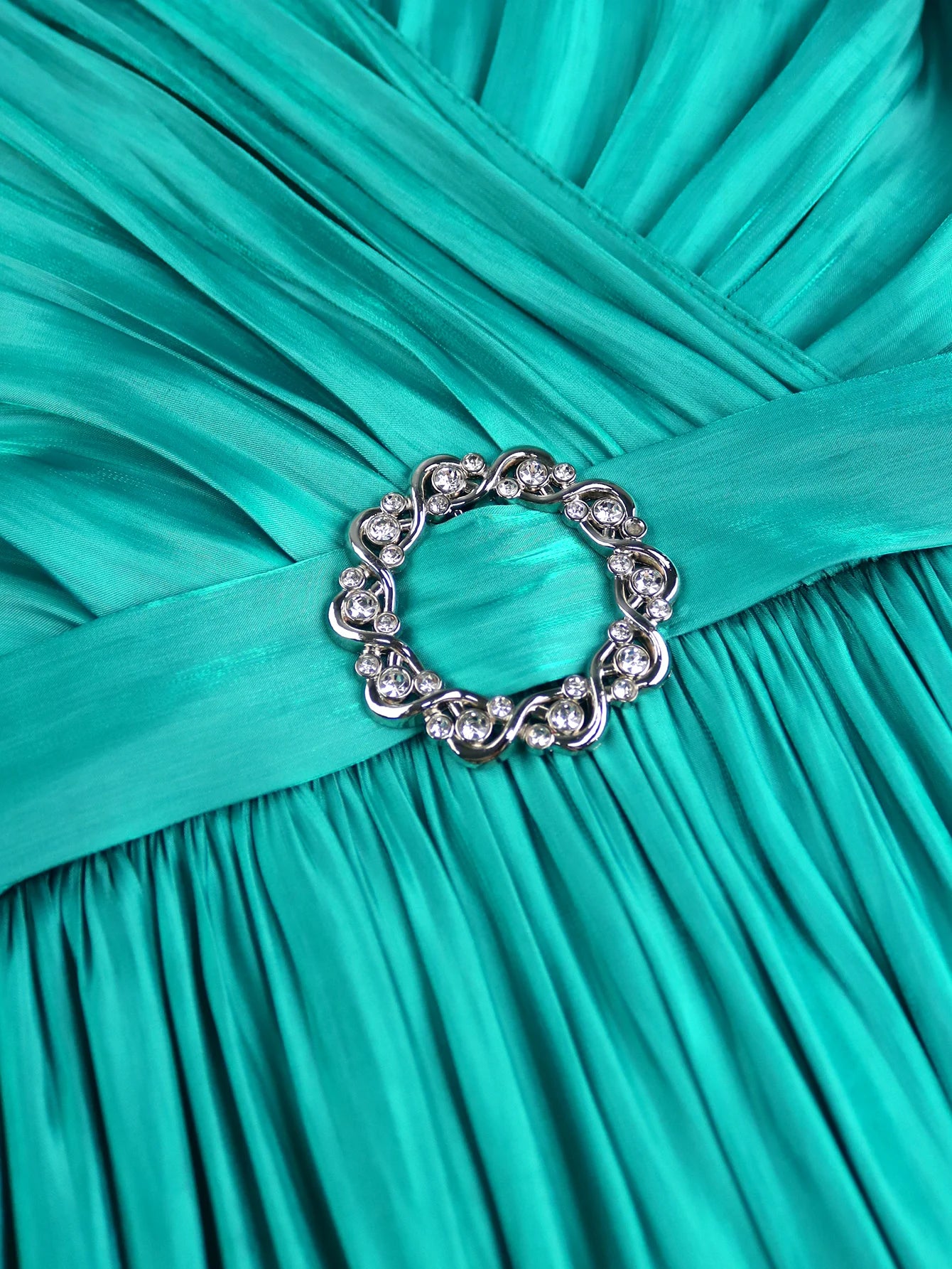 Plus Size Shiny Pleated Dress