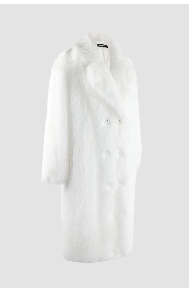 Oversized White Thick Coat