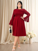 Plus Size Lace Patchwork A-Line Dress