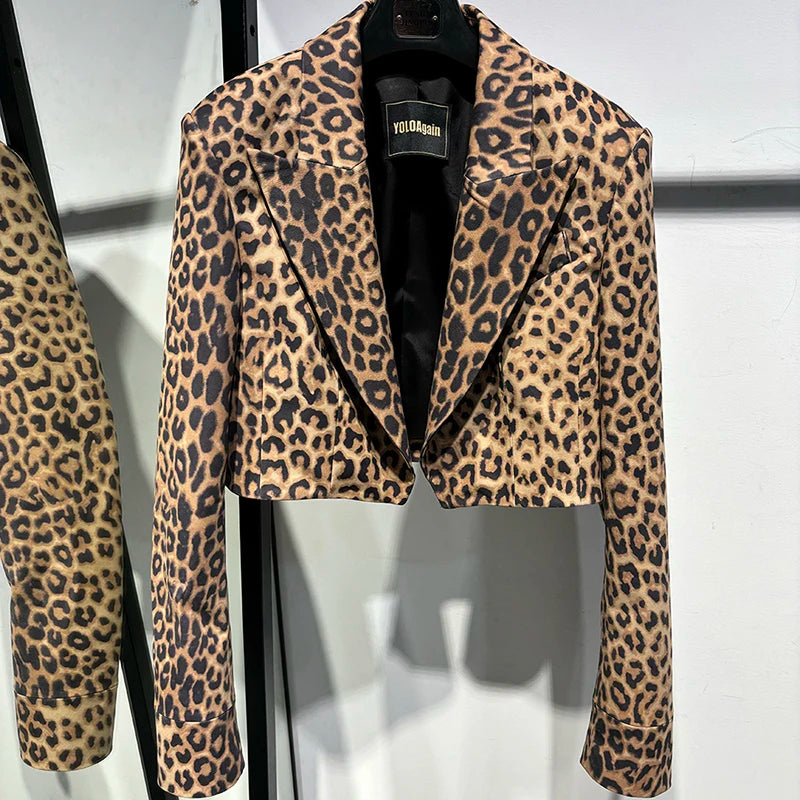 Real Leather Jacket Leopard Print Jacket