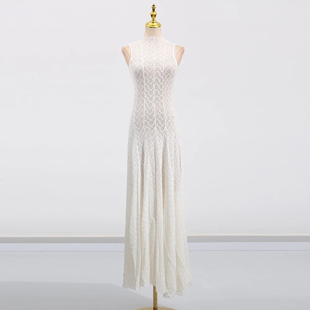 Spliced Sheer Dresses