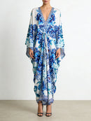 Loose Printing Draped Casual Dresses