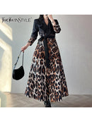 Leopard Printing Streetwear Midi Dress