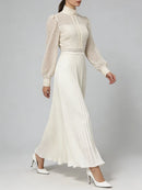 Hollow Out Spliced Embroidery Dresses