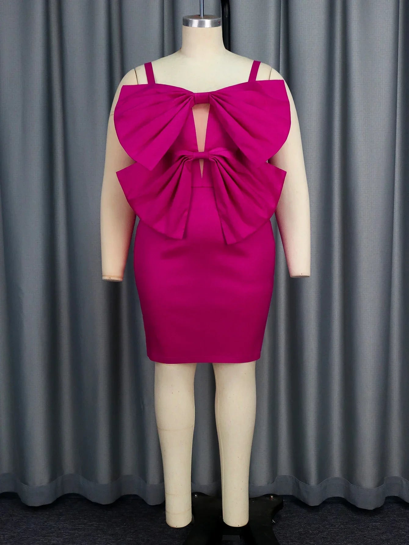 Plus Size Shiny Fuchsia Dress