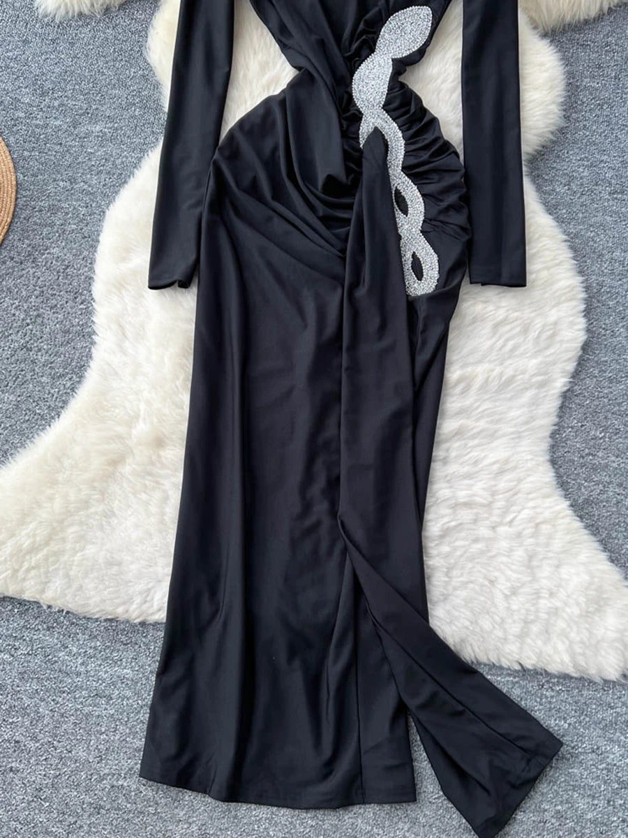 Spliced Bead Elegant Dresses