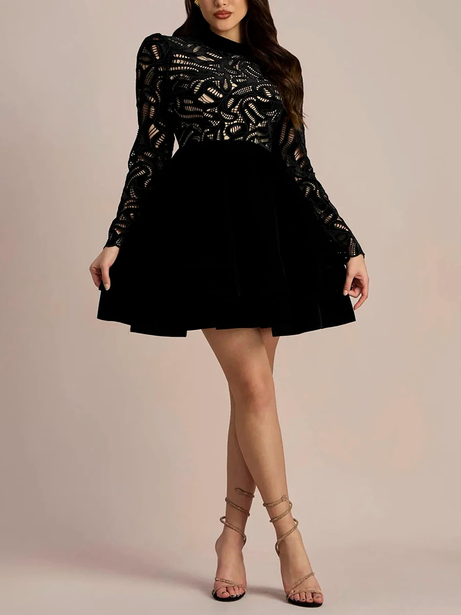 High Waist Embroidery Dress