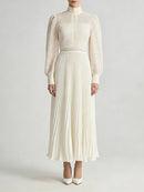 Hollow Out Spliced Embroidery Dresses