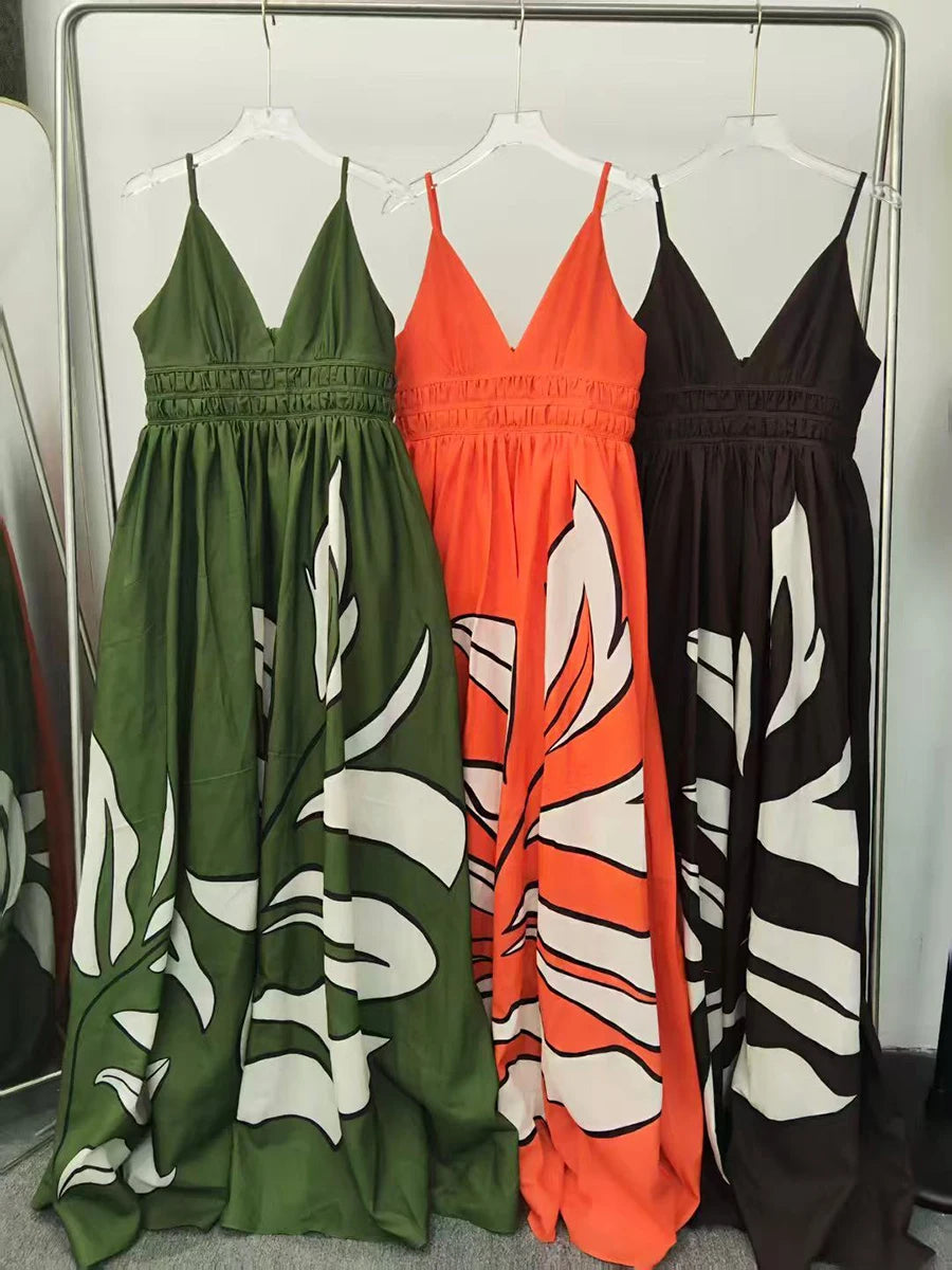 Printing Loose Spliced Dresses