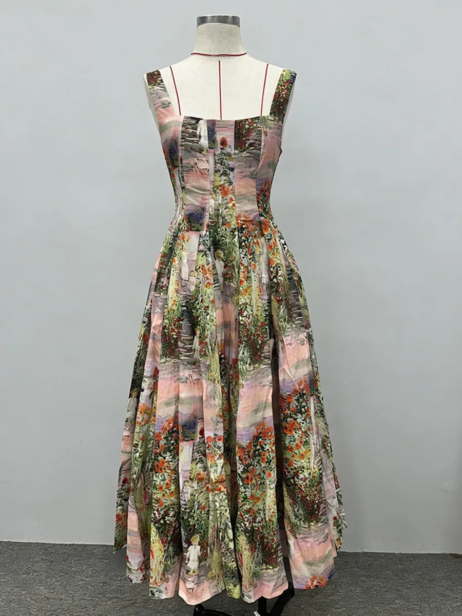 Printing Vintage Long Dresses
