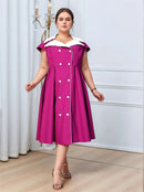 Plus Size Pleated Dress