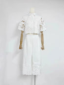 Hollow Out Casual Two Piece Set