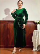 Plus Size Peplum Dress with Belt