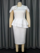 Plus Size Peplum Midi Dress
