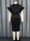 Black Vintage Lace Patchwork Dress