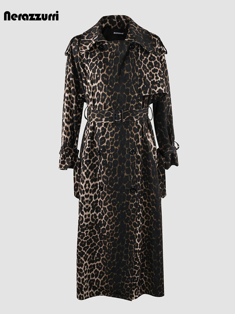 Extra Long Oversized Leopard Print Coat