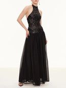 Sequins and Halter Dress
