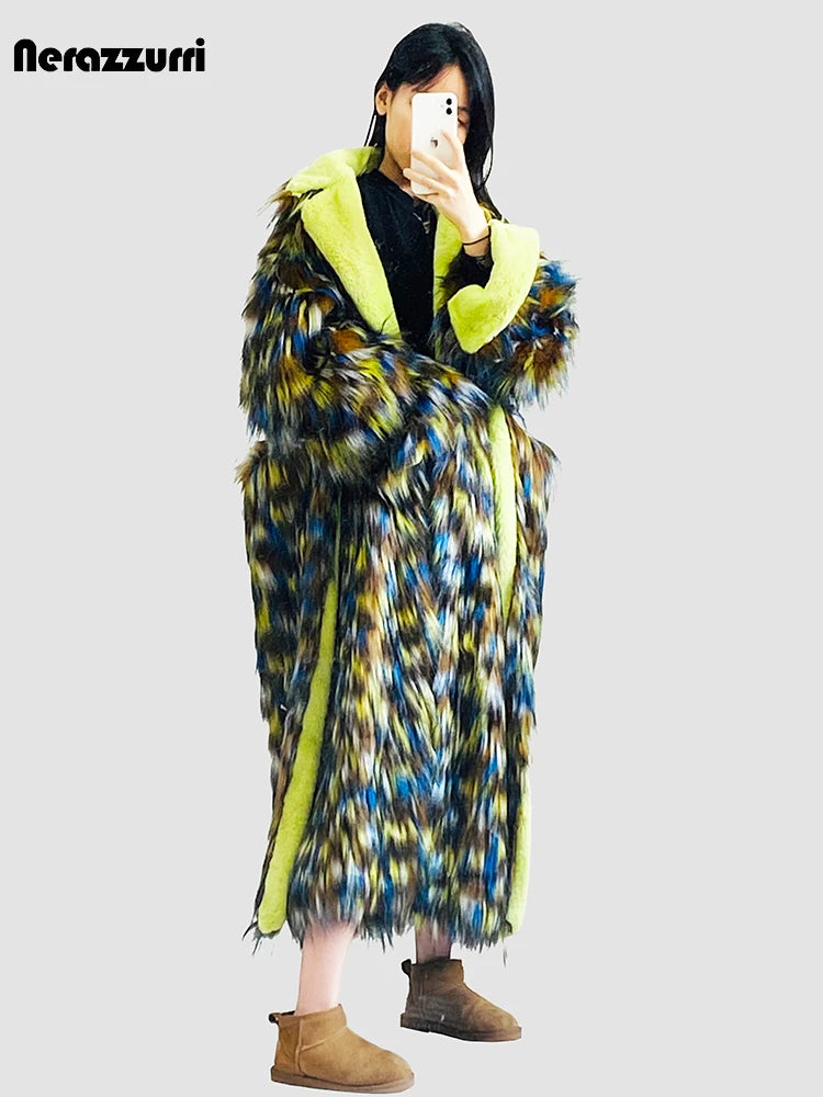 Fluffy Patchwork Overcoat