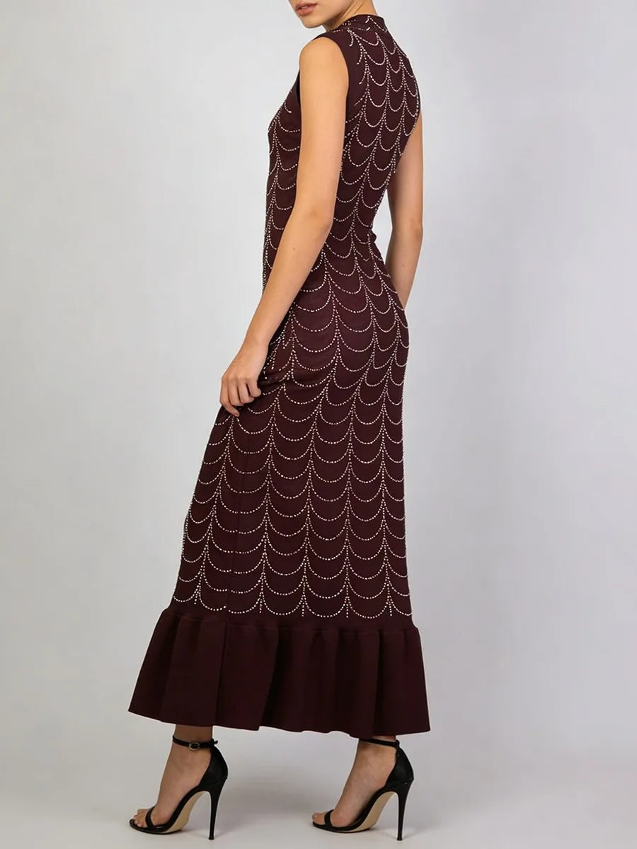 Minimalist Spliced Hot Fix Fashion Dresses