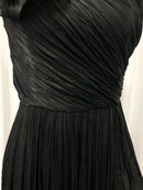 Black Spliced Fungus Folds Irregular Long Dress
