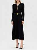 Buttons Knit Dresses