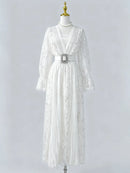 Hollow Out Spliced Lace  Dresses