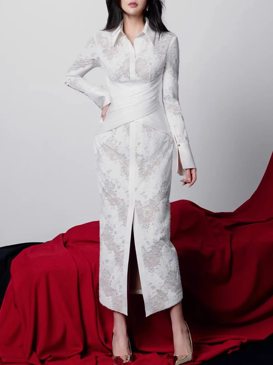 Spliced Lace Dresses