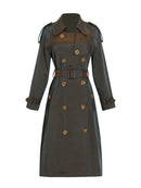 Color Spliced Buttons Temperament Trench Coat