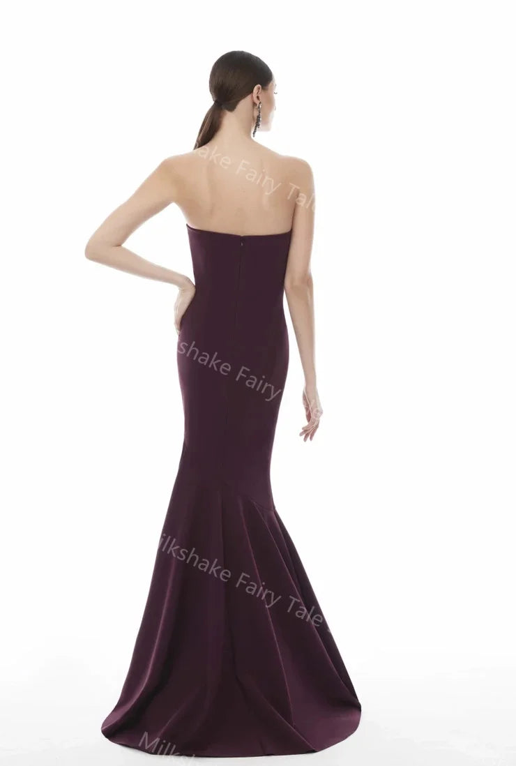 Floral Appliqués Satin Dress