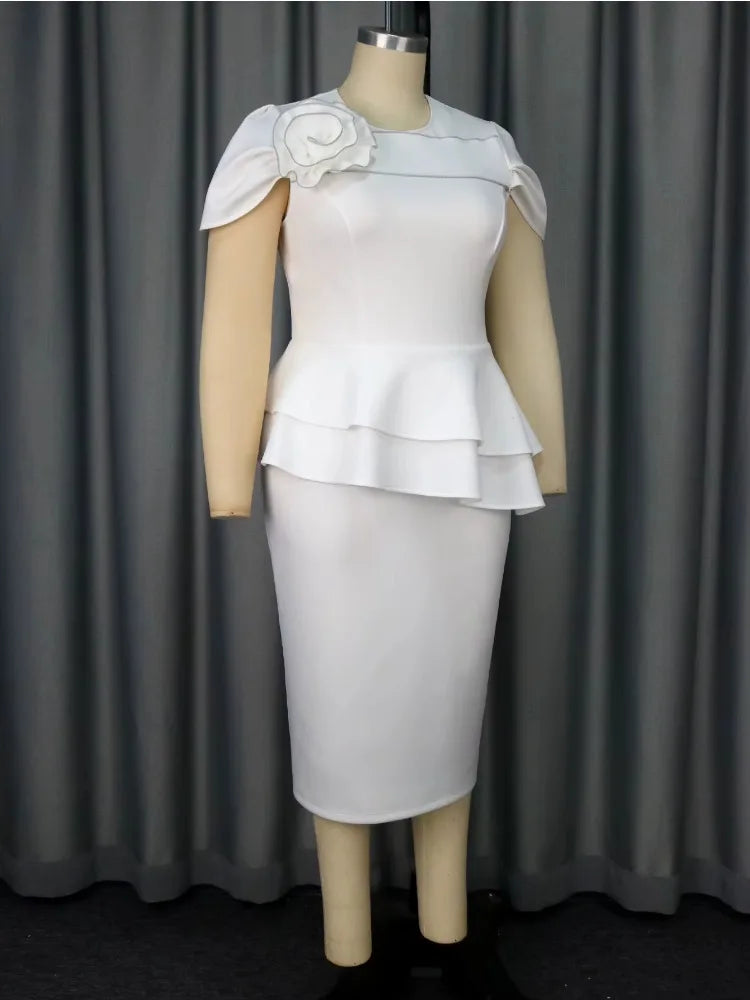 Plus Size Peplum Midi Dress