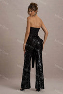 Glitter Sequins Evening Pants Set