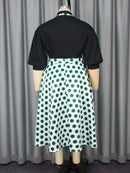 Plus Size Two Piece Polka Dot Set
