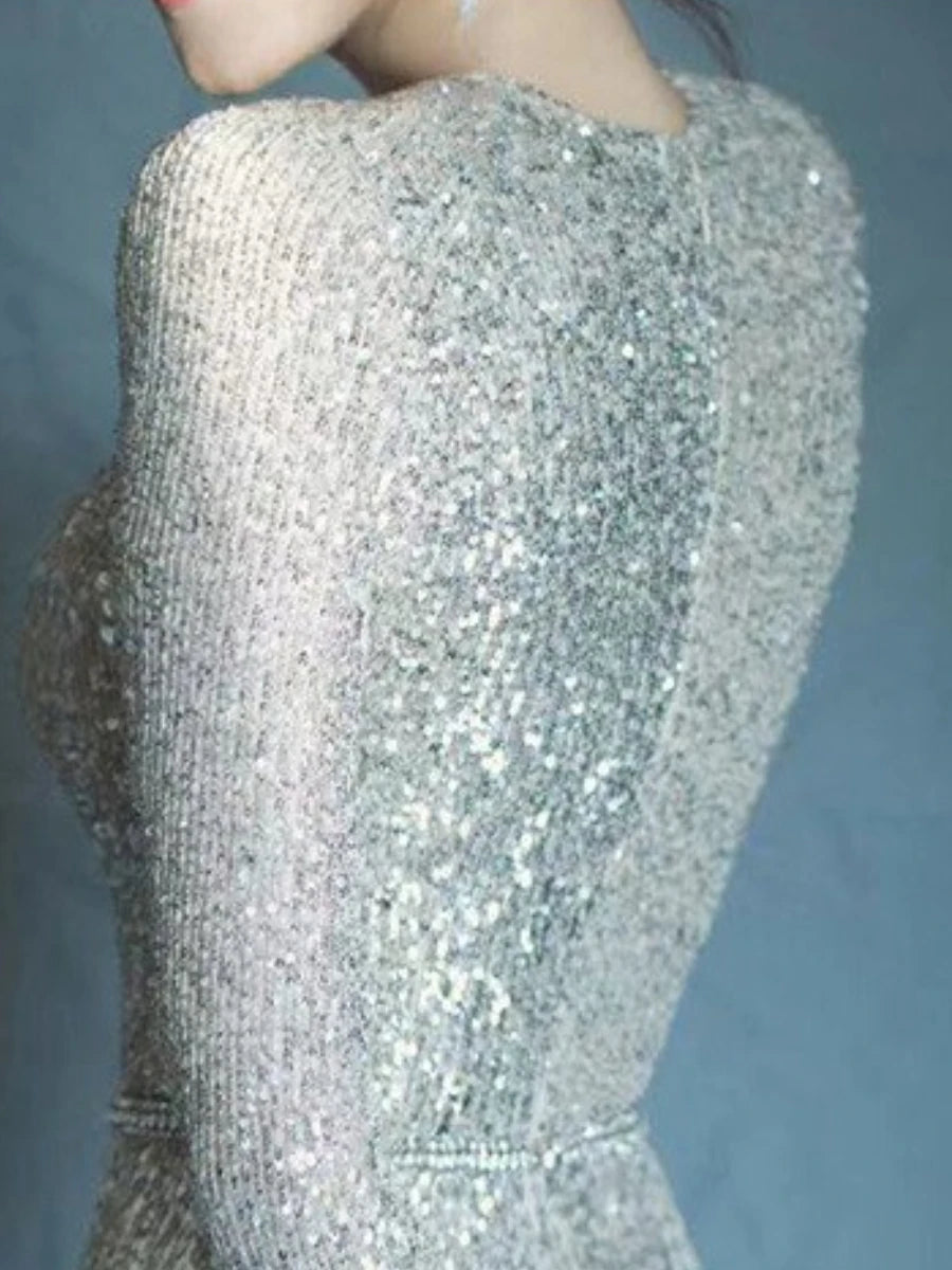 Spliced Sequins Dresses