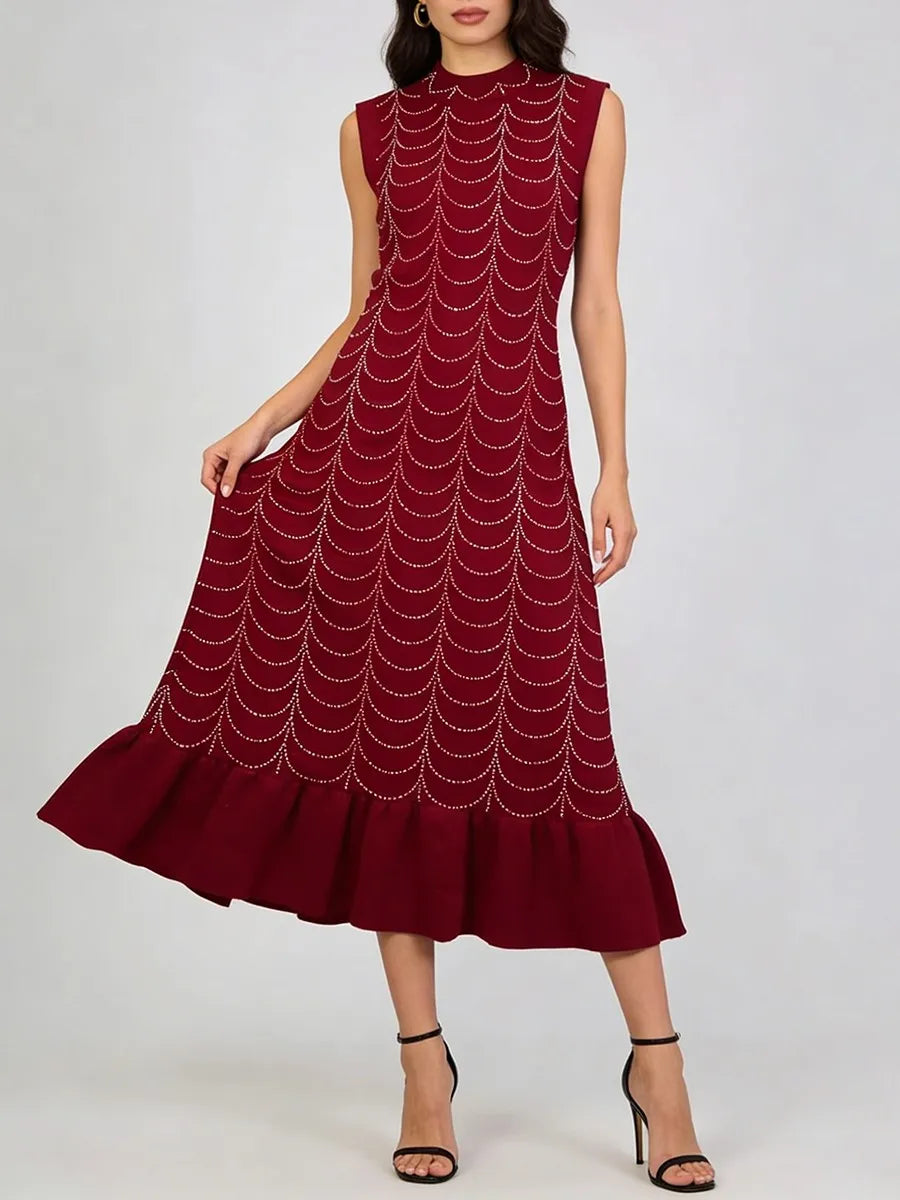 Minimalist Spliced Hot Fix Fashion Dresses